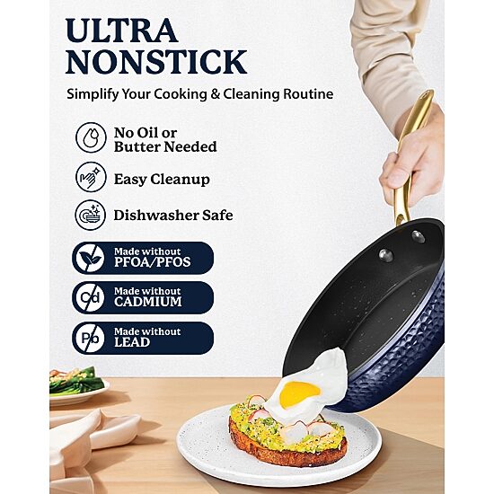 Granitestone Charleston Collection Hammered 8" Non-Stick Frying Pan