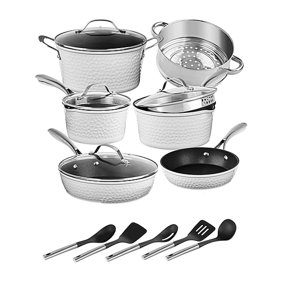 Granitestone Charleston Collection Hammered 15-pc. Non-Stick Cookware Set