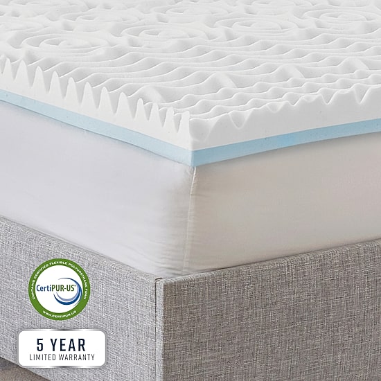 Bodipedic Home 3-Inch Reversible Dual Sided Memory Foam Mattress Topper