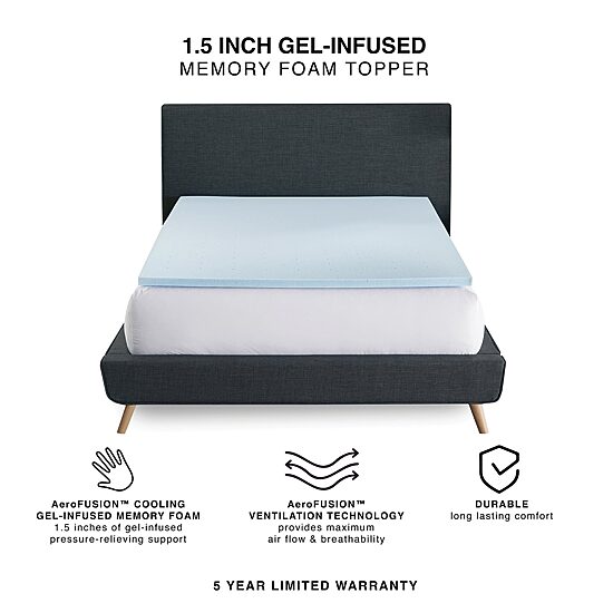 Bodipedic Home 1.5-Inch Gel-Infused Memory Foam Mattress Topper