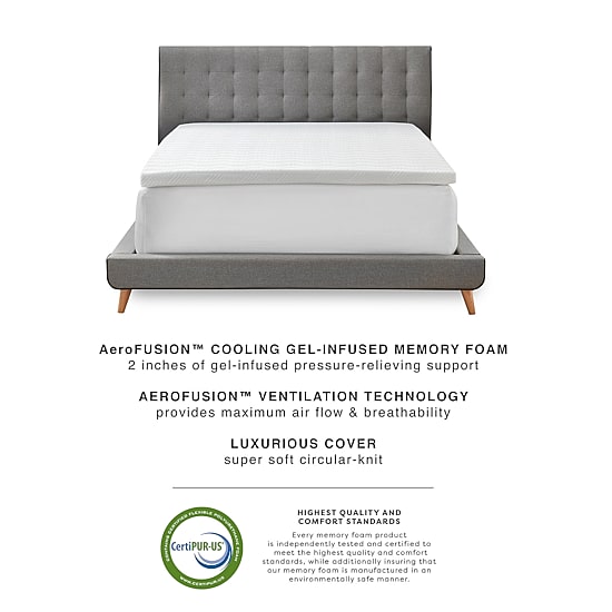 Bodipedic Home 2-Inch Gel-Infused Memory Foam Mattress Topper With Circular-Knit Cover