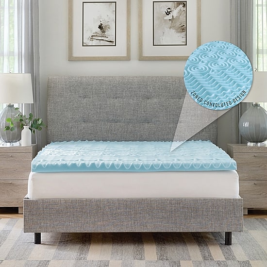 Bodipedic Home 2-Inch Gel-Infused Zoned Convoluted Memory Foam Mattress Topper