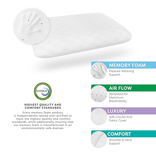 Bodipedic Home Classic Support Conventional Memory Foam Pillow