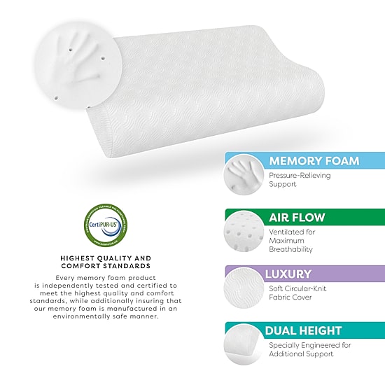 Bodipedic Home Classic Support Contour Memory Foam Pillow