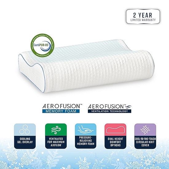 Bodipedic Home Gel Overlay Memory Foam Contour Pillow