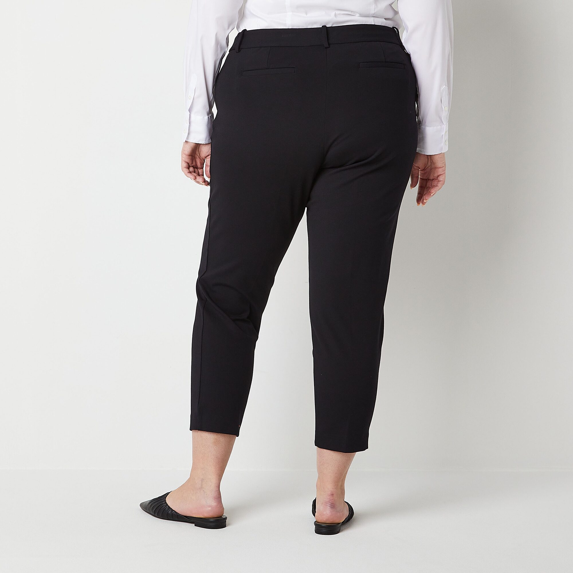 Liz Claiborne Emma Womens Plus Straight Mid Rise Ankle Pant