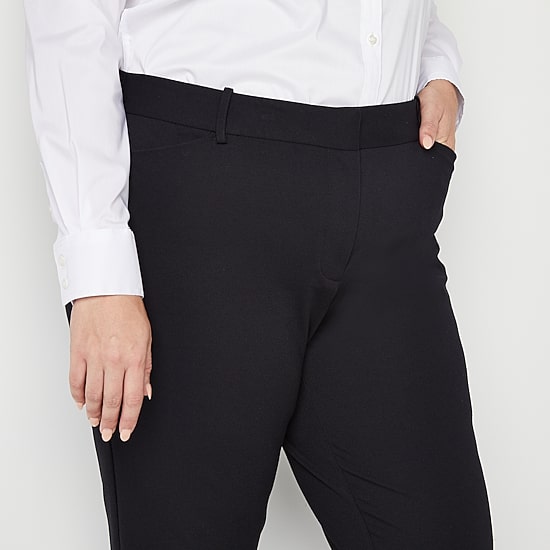Liz Claiborne Emma Ponte Womens Plus Straight Mid Rise Ankle Pant
