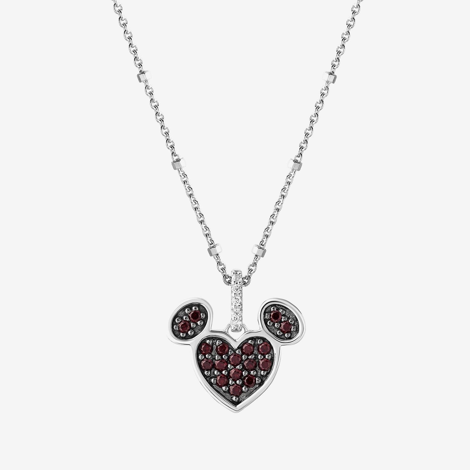 Disney Jewels Collection Womens Diamond Accent Genstone Sterling Silver Mickey Mouse Pendant Necklace
