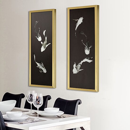 Stylecraft Koi Fish Gold Frame Printed 2-pc. Framed Wall Art Set