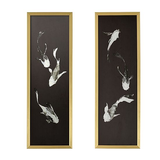 Stylecraft Koi Fish Gold Frame Printed 2-pc. Framed Wall Art Set