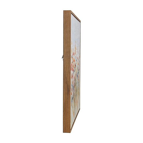Stylecraft Wildflowers Natural Wood Floral Framed Canvas Art