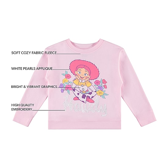 Disney Collection Little & Big Kid Girls Crew Neck Fleece Long Sleeve Jessie Toy Story Sweatshirt