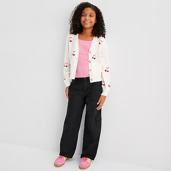 Thereabouts Little & Big Kid Girls Long Sleeve Button Cardigan