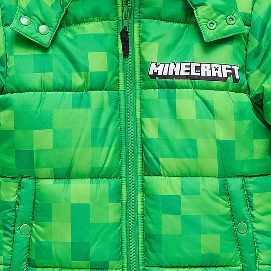 Little Boys Minecraft Hooded Heavyweight Puffer Jacket