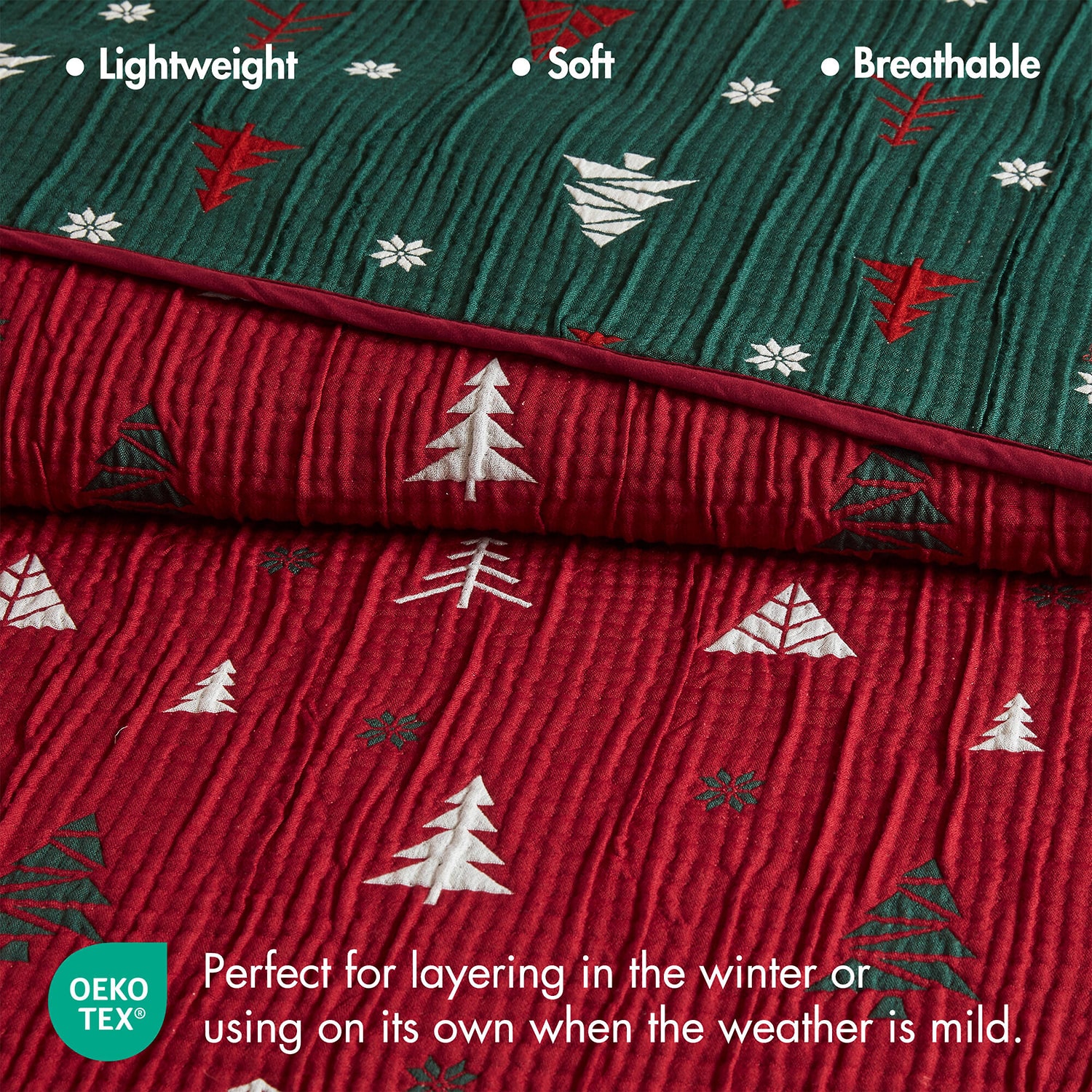 Madison Park Holly Christmas Printed 3-pc. Quilt Set