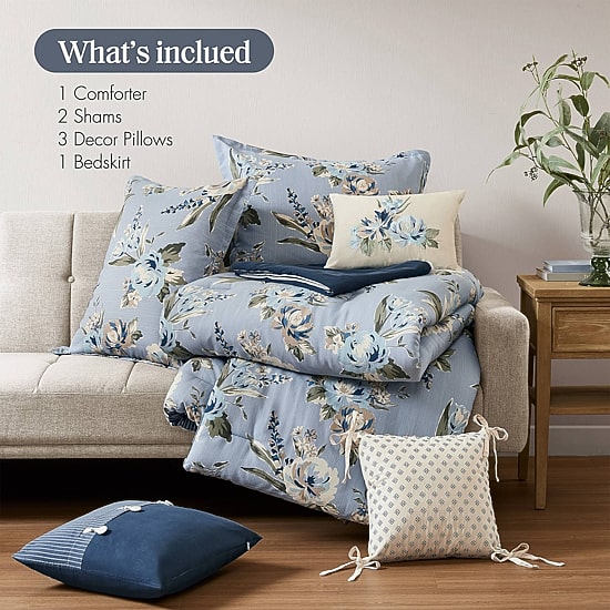 Madison Park Isadora Vintage Floral 7-pc. Reversible Comforter Set