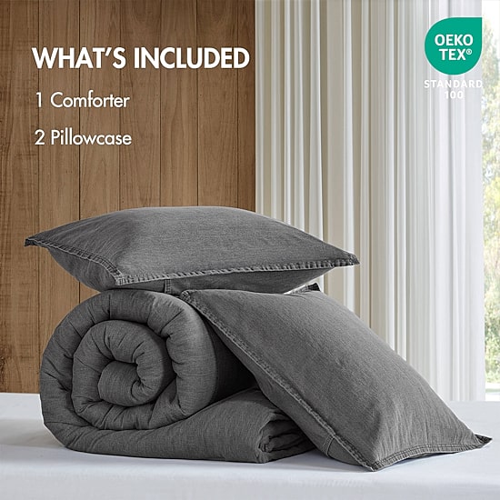 Woolrich Mckenzie Cotton Twill Washed Comforter Set