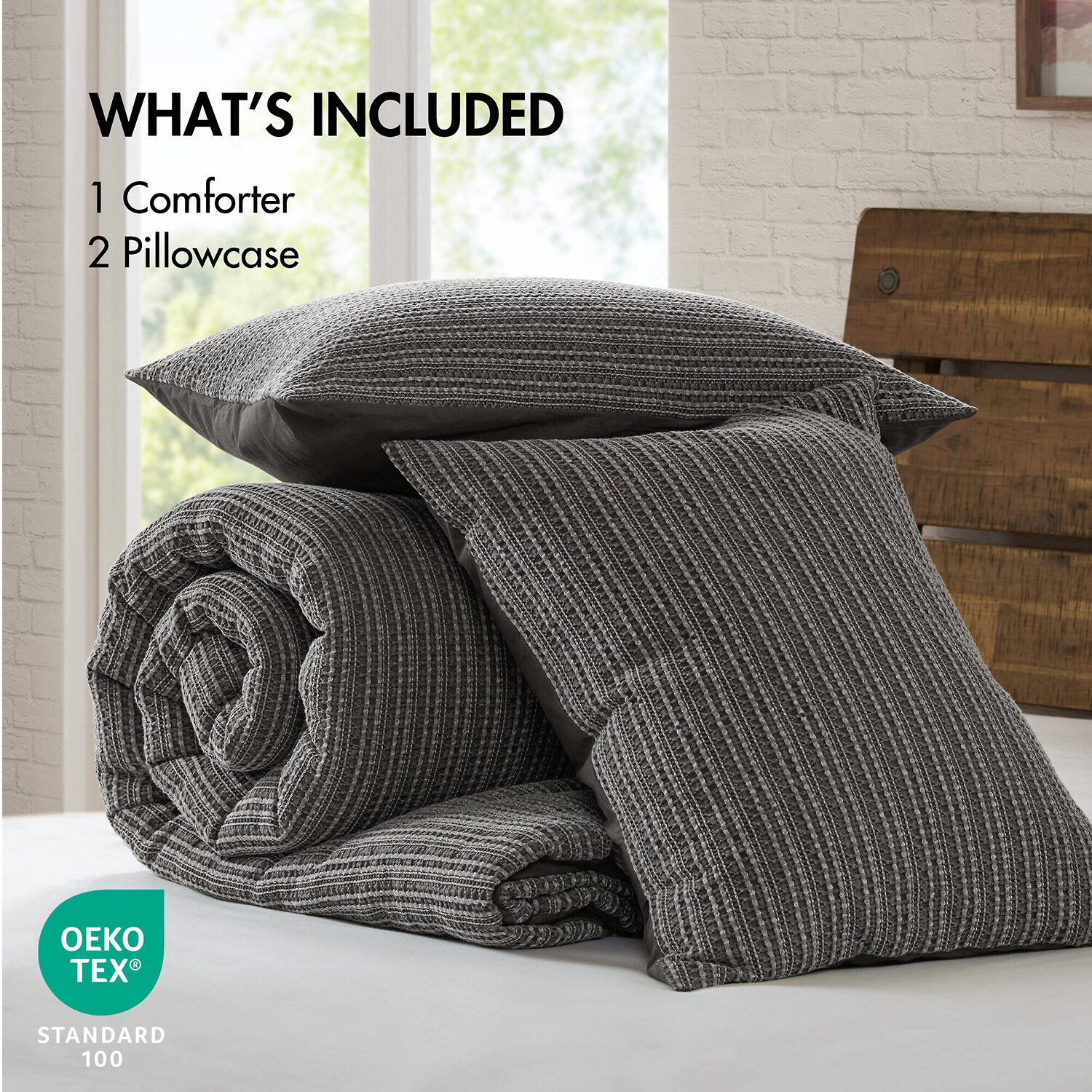 Woolrich Lyon Cotton Waffle Washed 3-pc. Comforter Set