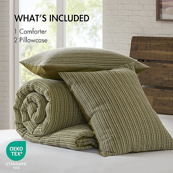 Woolrich Lyon Cotton Waffle Washed 3-pc. Comforter Set