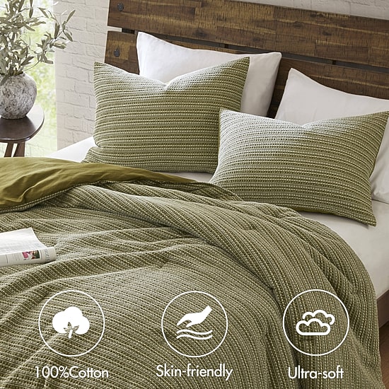 Woolrich Lyon Cotton Waffle Washed 3-pc. Comforter Set