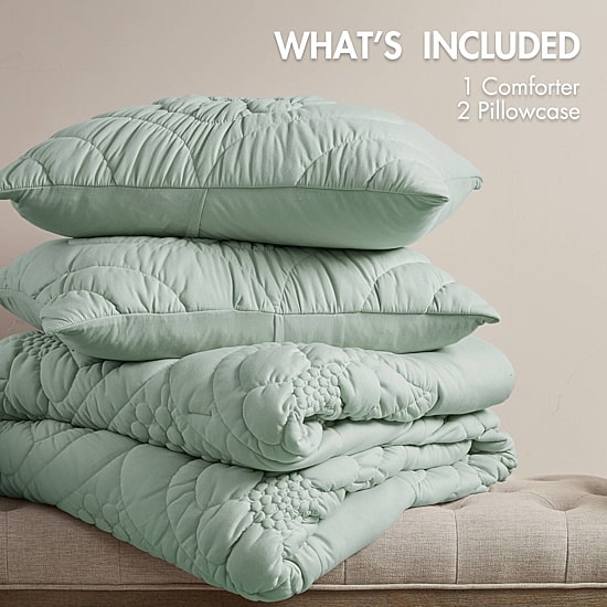 Madison Park Amelie Puffy Floral Easy Care Comforter Set