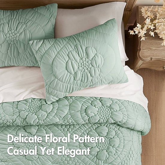 Madison Park Amelie Puffy Floral Easy Care Comforter Set