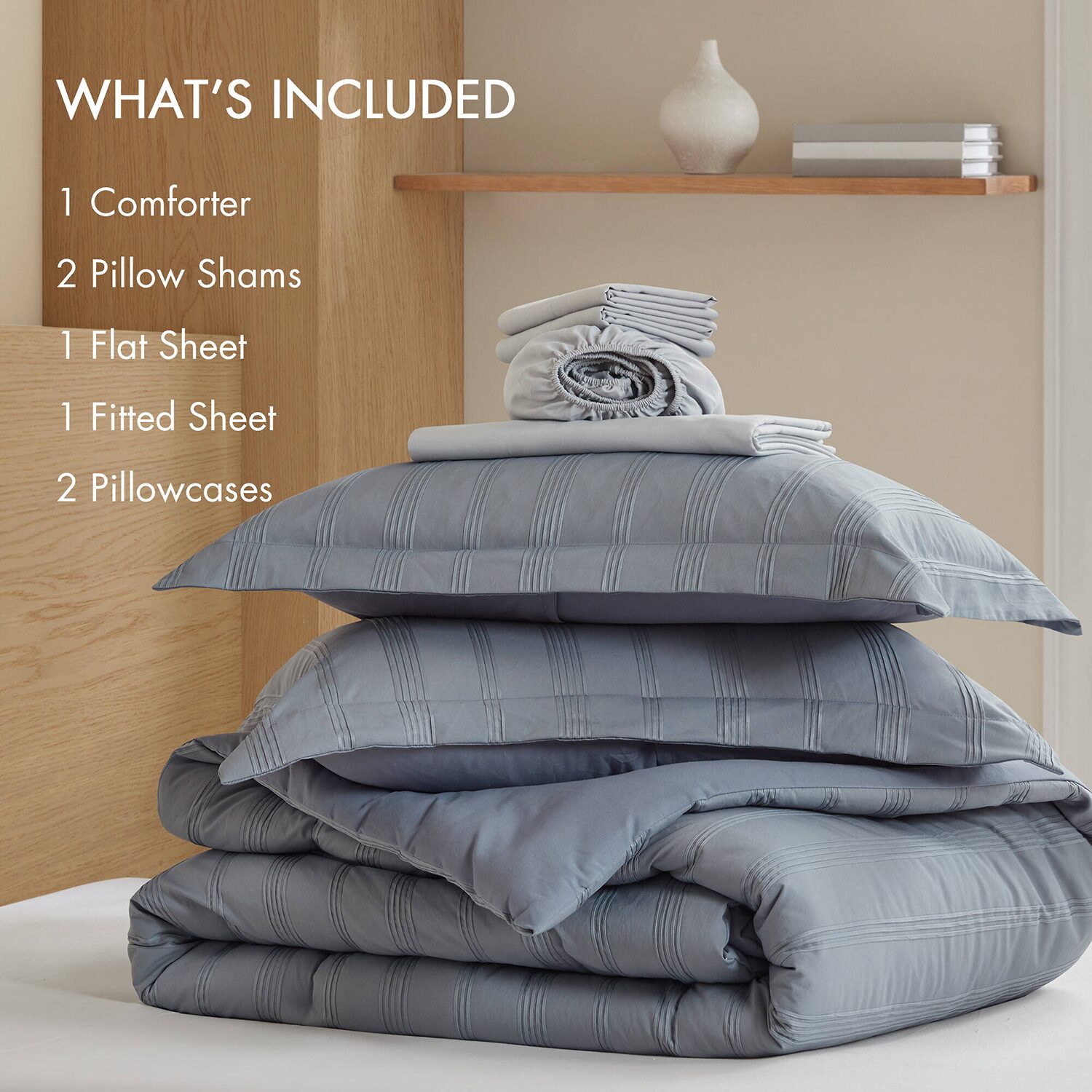 510 Design Logan Woven Striped Complete Bedding Set with Sheets