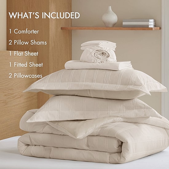 510 Design Logan Woven Striped Complete Bedding Set with Sheets
