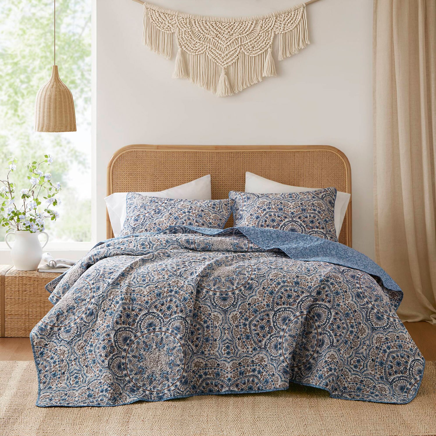 510 Design Valerie Boho Floral Reversible Quilt Set