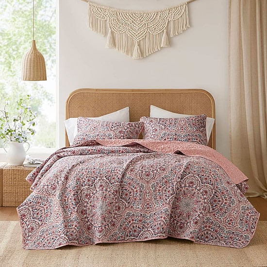 510 Design Valerie Boho Floral Reversible Quilt Set