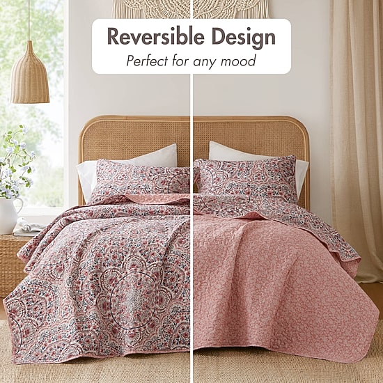 510 Design Valerie Boho Floral Reversible Quilt Set