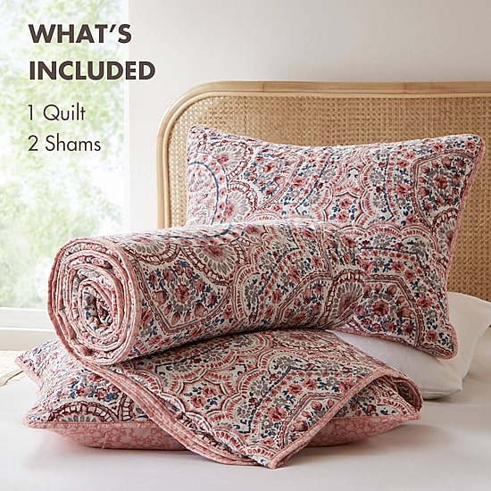 510 Design Valerie Boho Floral Reversible Quilt Set