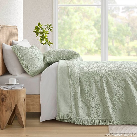 Madison Park Esme Floral Tufting Chenille 3-pc. Easy Care Bedspread Set