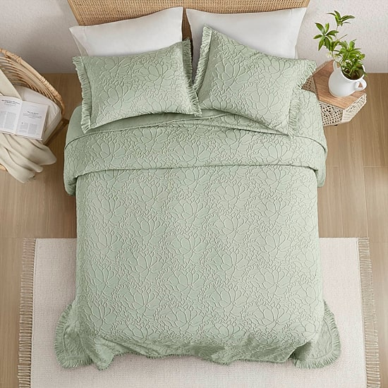 Madison Park Esme Floral Tufting Chenille 3-pc. Easy Care Bedspread Set