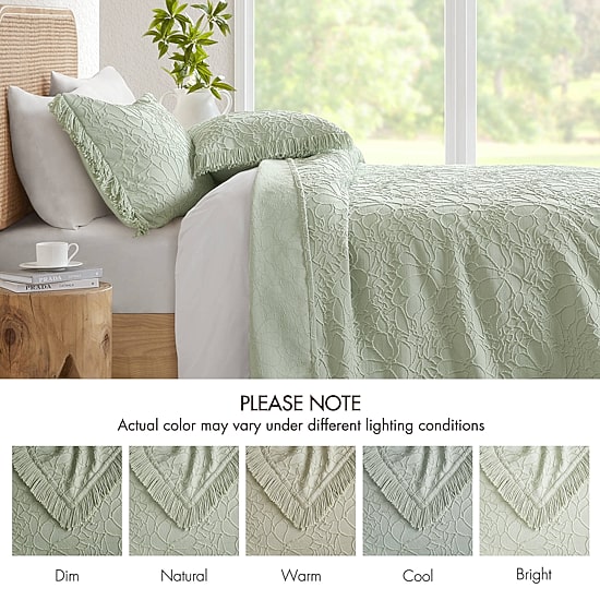 Madison Park Esme Floral Tufting Chenille 3-pc. Easy Care Bedspread Set