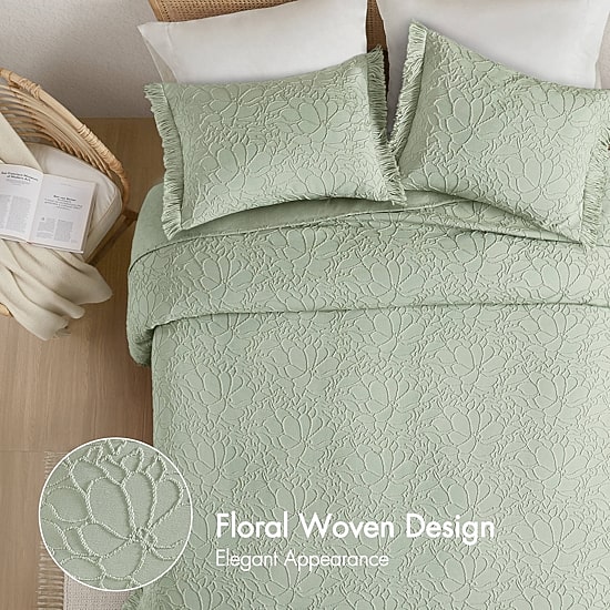 Madison Park Esme Floral Tufting Chenille 3-pc. Easy Care Bedspread Set