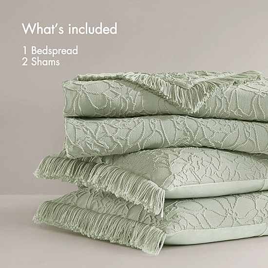Madison Park Esme Floral Tufting Chenille 3-pc. Easy Care Bedspread Set