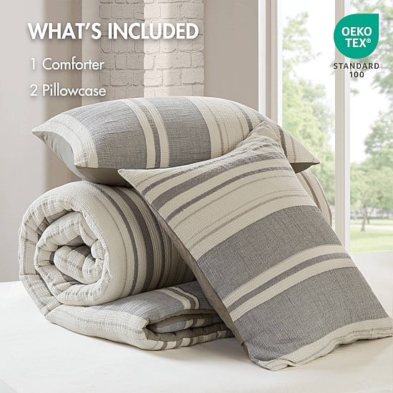 Woolrich Mesa Ultra-Soft Cotton Gauze Waffle Weave Comforter Set