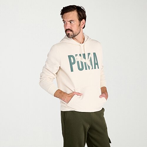 PUMA Mens Long Sleeve Active Hoodie, Small, Beige