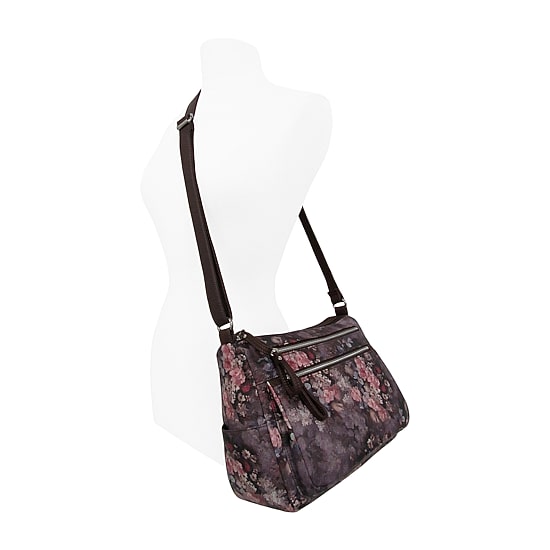 Bueno of California Print Washed Double Zip Crossbody Bag