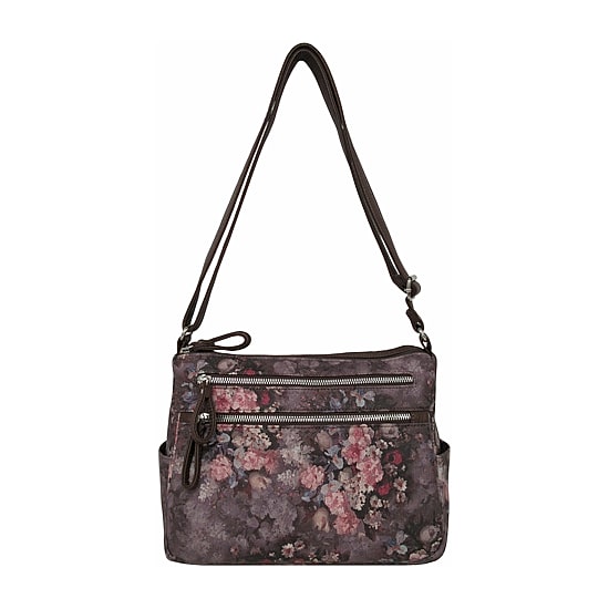 Bueno of California Print Washed Double Zip Crossbody Bag