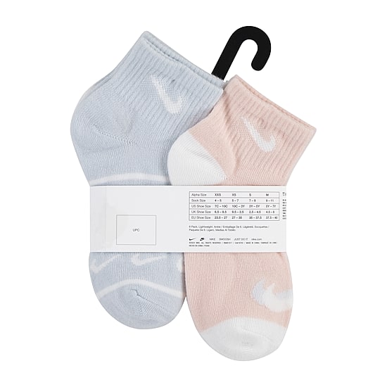 Nike Little Girls Multi-Pack 3 Pair Quarter Ankle Socks
