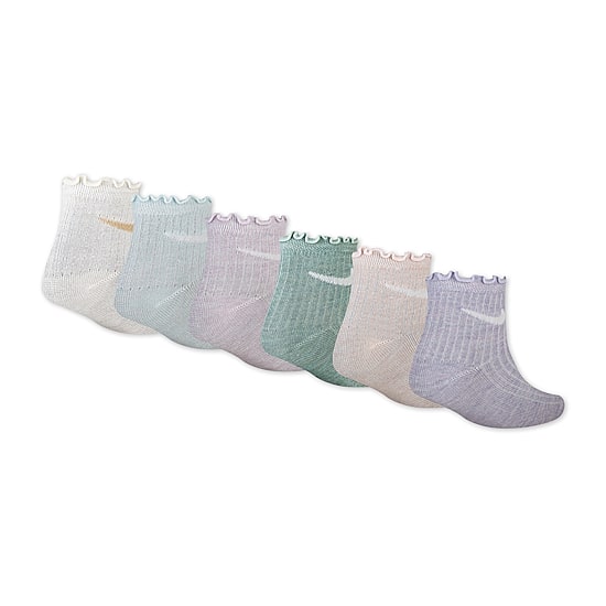 Nike Little Girls Multi-Pack 3 Pair Quarter Ankle Socks