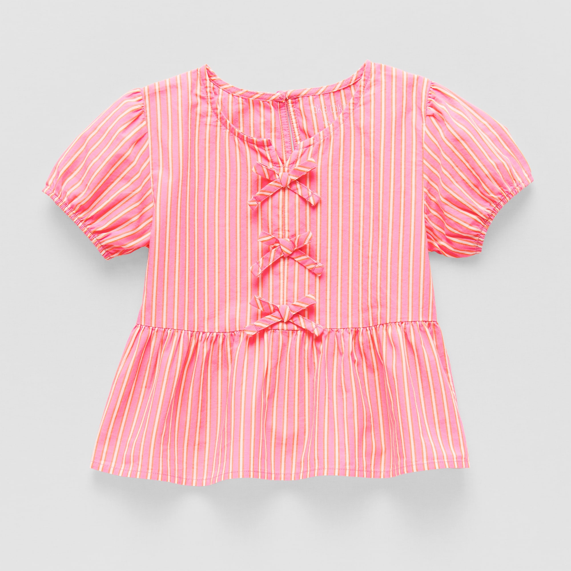 Okie Dokie Toddler & Little Girls Round Neck Short Sleeve Peplum Top