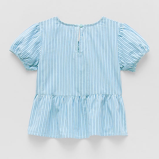 Okie Dokie Toddler & Little Girls Round Neck Short Sleeve Peplum Top