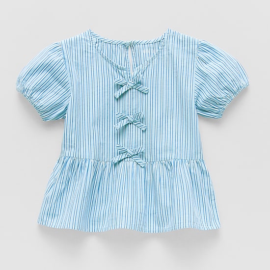 Okie Dokie Toddler & Little Girls Round Neck Short Sleeve Peplum Top