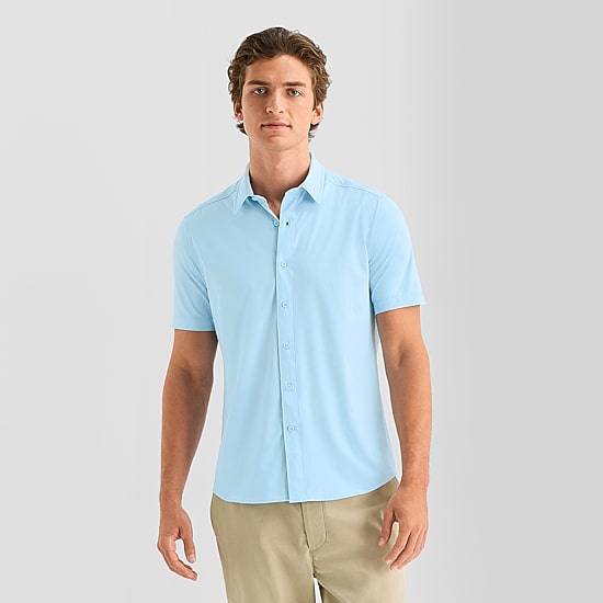 Stylus Mens Short Sleeve Regular Fit Button-Down Shirt