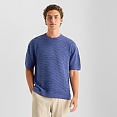 J. Ferrar Textured Mens Crew Neck Short Sleeve Pullover Sweater