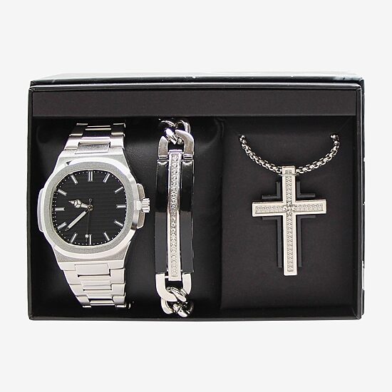 Mens Gray 3-pc. Watch Boxed Set Mac7142jc