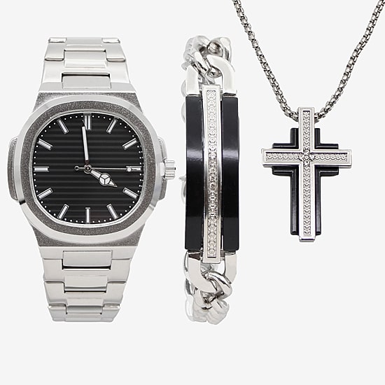 Mens Gray 3-pc. Watch Boxed Set Mac7142jc